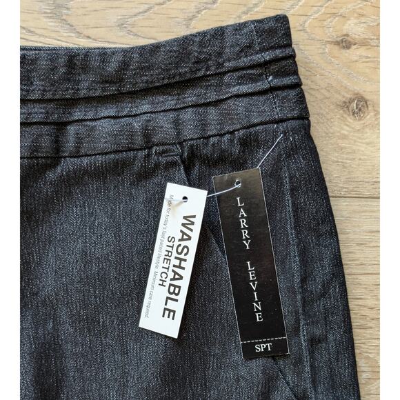 NEW Larry Levine Jeans 14 Black Gray High Rise Straight Stretch Dressy Career - Picture 5 of 10